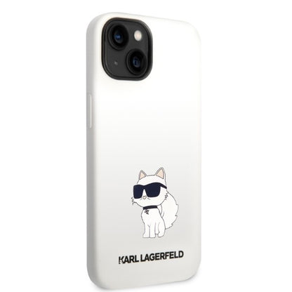Case for Apple iPhone 14 Plus, Karl Lagerfeld, Silicone Choupette, White