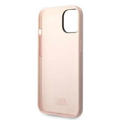 Custodia per Apple iPhone 14 Plus, Karl Lagerfeld, Silicone Choupette, Rosa