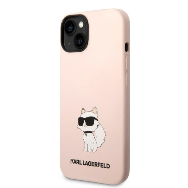 Custodia per Apple iPhone 14 Plus, Karl Lagerfeld, Silicone Choupette, Rosa