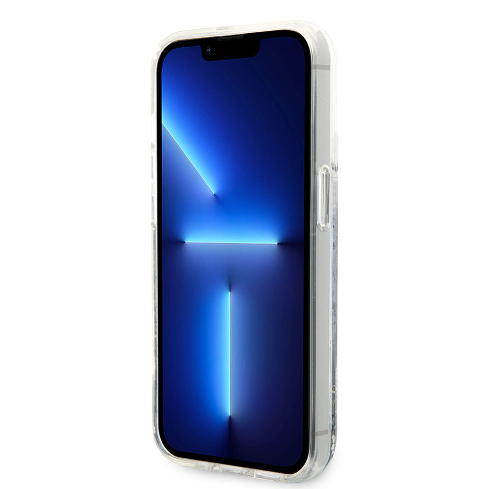 Custodia per Apple iPhone 14 Pro, Karl Lagerfeld, Liquid Glitter RSG, Argento