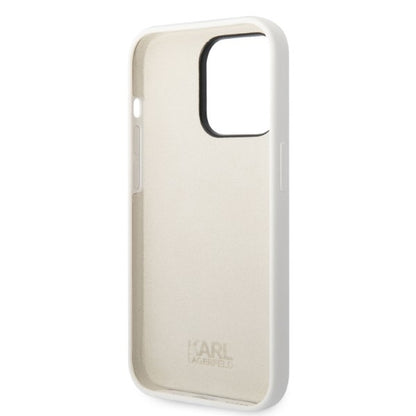 Custodia per Apple iPhone 14 Pro, Karl Lagerfeld, Silicone Ikonik NFT, Bianca