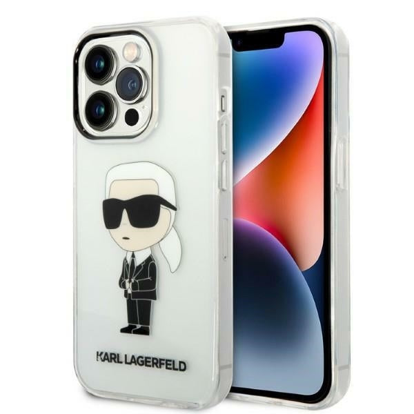 Custodia per Apple iPhone 14 Pro Max, Karl Lagerfeld, Ikonik Karl, Trasparente