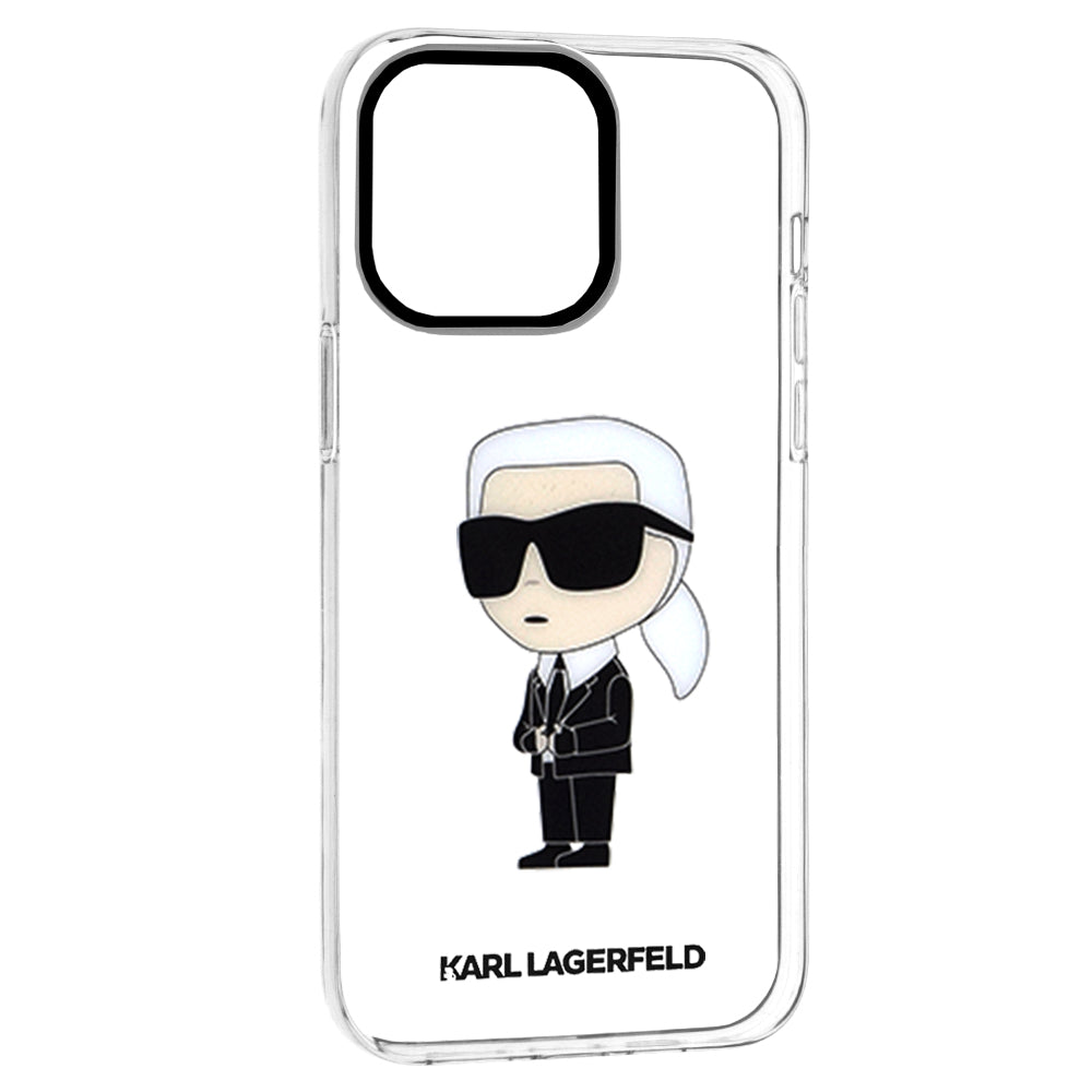 Custodia per Apple iPhone 14 Pro Max, Karl Lagerfeld, Ikonik Karl, Trasparente