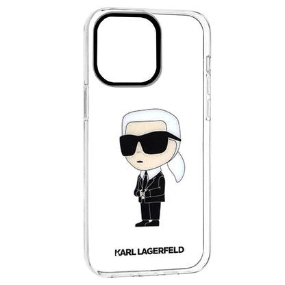 Custodia per Apple iPhone 14 Pro Max, Karl Lagerfeld, Ikonik Karl, Trasparente