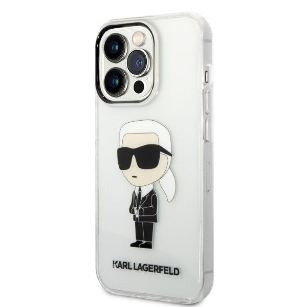 Custodia per Apple iPhone 14 Pro Max, Karl Lagerfeld, Ikonik Karl, Trasparente