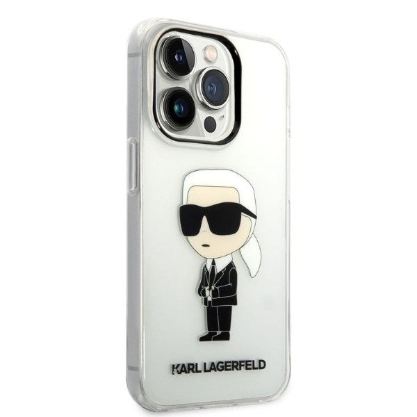 Custodia per Apple iPhone 14 Pro Max, Karl Lagerfeld, Ikonik Karl, Trasparente