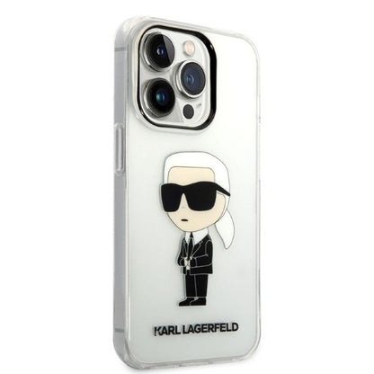 Custodia per Apple iPhone 14 Pro Max, Karl Lagerfeld, Ikonik Karl, Trasparente