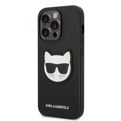 Custodia per Apple iPhone 14 Pro Max, Karl Lagerfeld, Saffiano Choupette's Head, Nera