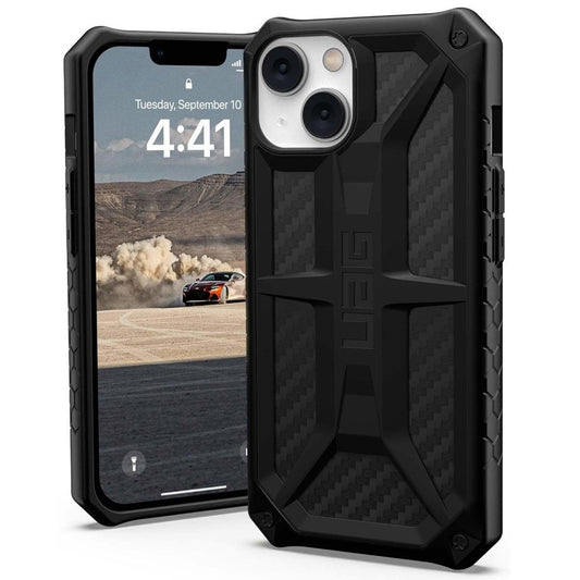 Custodia per Apple iPhone 14, Urban Armor Gear, Monarch Carbon, Nera