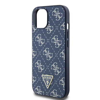 Custodia per Apple iPhone 15, Guess, 4G Triangle Logo, Blu