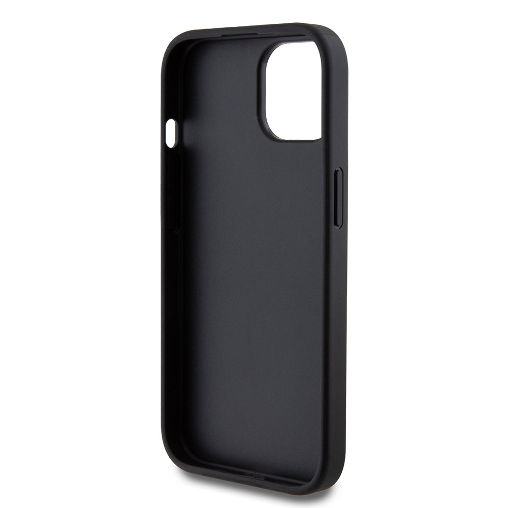 Custodia per Apple iPhone 15, Guess, Glitter Big 4G Script, Nera