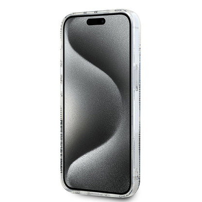 Custodia per Apple iPhone 15, Karl Lagerfeld, IML Electroplated Choupette Head, Trasparente