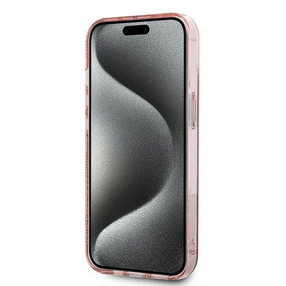 Custodia per Apple iPhone 15, Karl Lagerfeld, IML Luxury Monogram Choupette's Head, Rosa