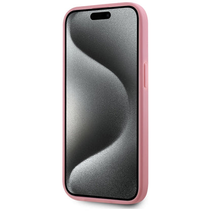 Custodia per Apple iPhone 15, Karl Lagerfeld, Metal Signature, Rosa