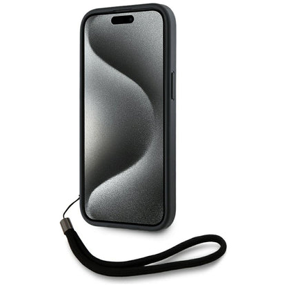Custodia per Apple iPhone 15, Karl Lagerfeld, Saffiano Athleisure Stripes con Cinturino, Rosie