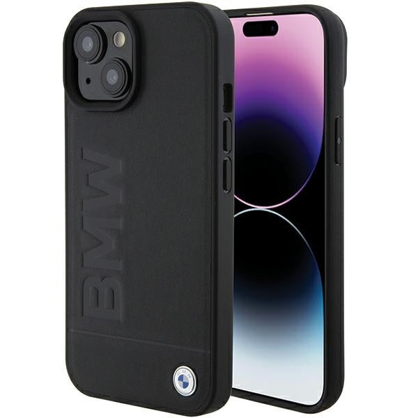 Custodia per Apple iPhone 15 Plus, BMW, Natural Hot Stamp, Nera