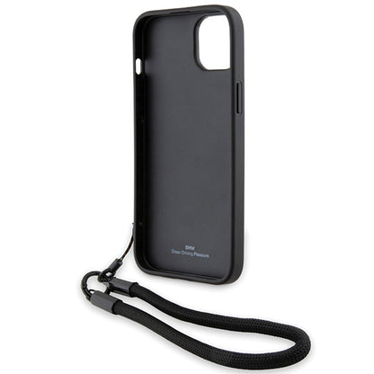 Custodia per Apple iPhone 15 Plus, BMW, Signature Wordmark Cord, Nera