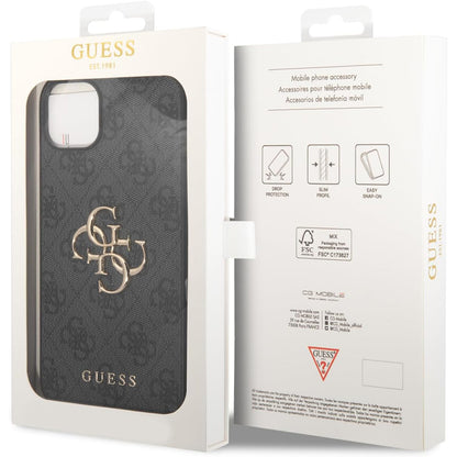 Custodia per Apple iPhone 15 Plus, Guess, 4G Big Logo, Grigio
