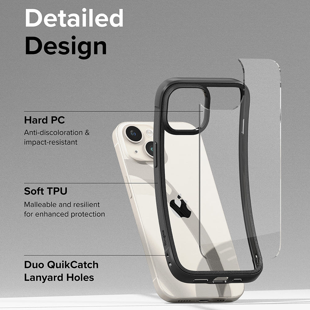 Custodia per Apple iPhone 15 Plus, Ringke, Fusion Bold, Nera