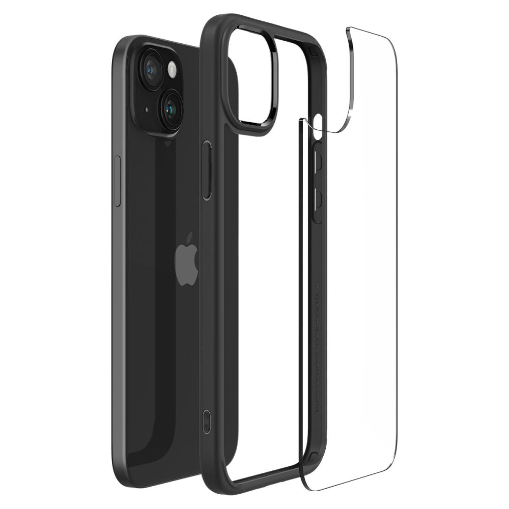 Custodia per Apple iPhone 15 Plus, Spigen, Ultra Hybrid, Nera Opaca