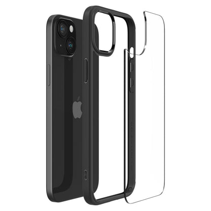 Custodia per Apple iPhone 15 Plus, Spigen, Ultra Hybrid, Nera Opaca