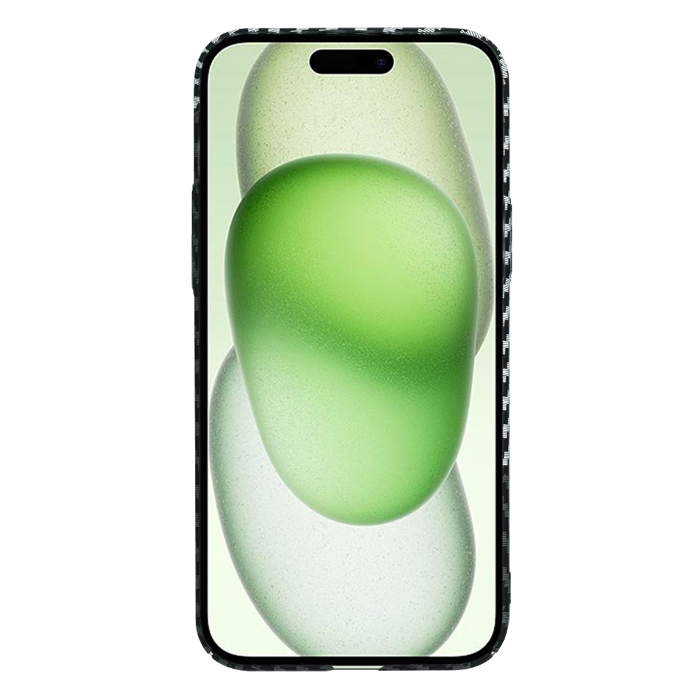 Custodia per Apple iPhone 15 Plus, Techsuit, Carbonite FiberShell, Nero Grigio