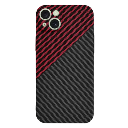 Custodia per Apple iPhone 15 Plus, Techsuit, Carbonite FiberShell, Nero Rosso