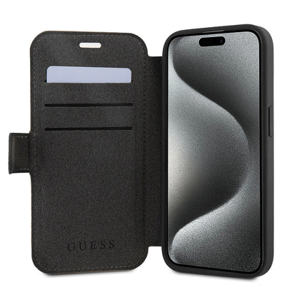 Custodia per Apple iPhone 15 Pro, Guess, 4G Book, Grigio