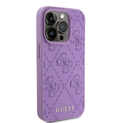 Custodia per Apple iPhone 15 Pro, Guess, 4G Stamped, Viola Chiaro