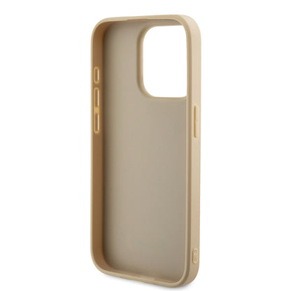 Custodia per Apple iPhone 15 Pro, Guess, Saffiano Iridescent Script, Dorata
