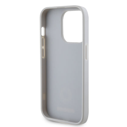 Custodia per Apple iPhone 15 Pro, Guess, Strass Metal Logo, Argento