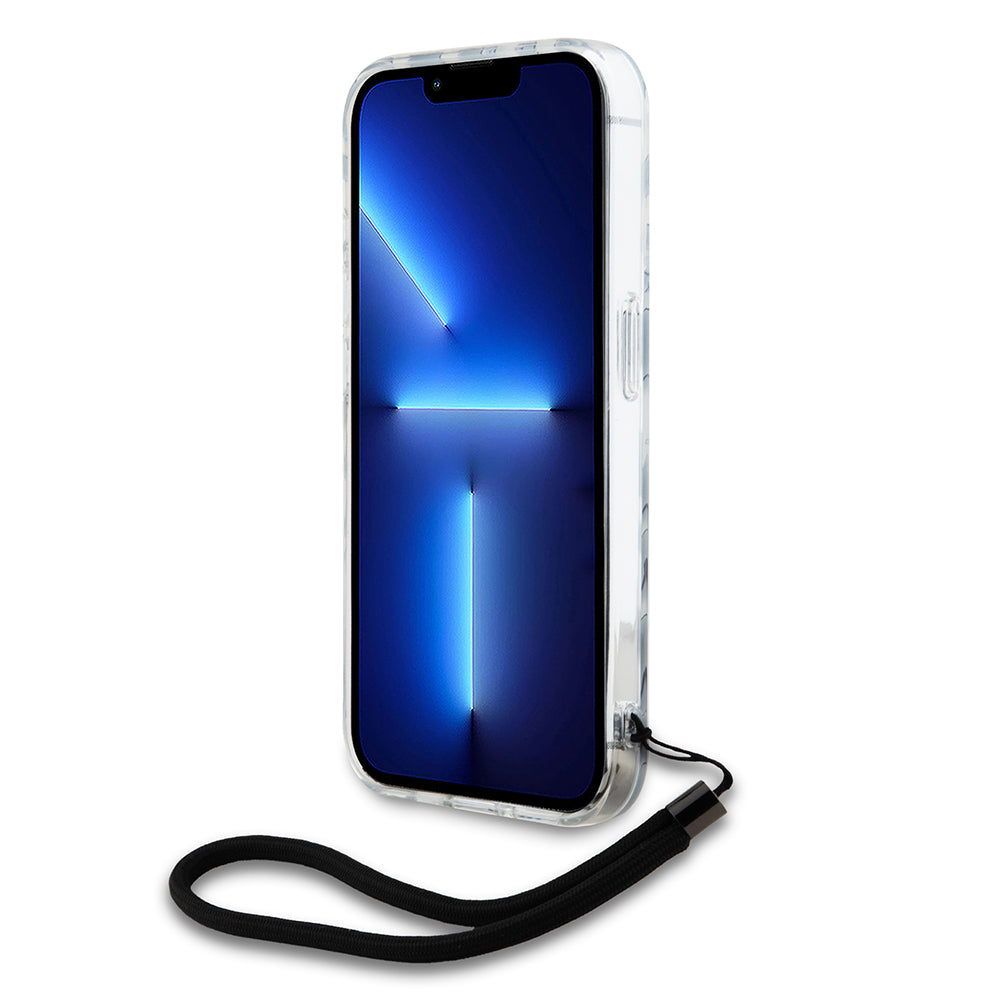 Custodia per Apple iPhone 15 Pro, Karl Lagerfeld, IML Luxury Zebra Pattern con Cinturino, Nera