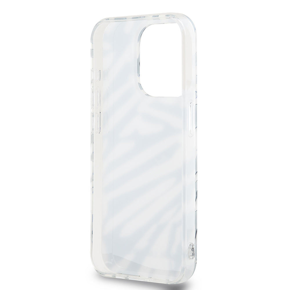 Custodia per Apple iPhone 15 Pro, Karl Lagerfeld, IML Luxury Zebra Pattern con Cinturino, Nera