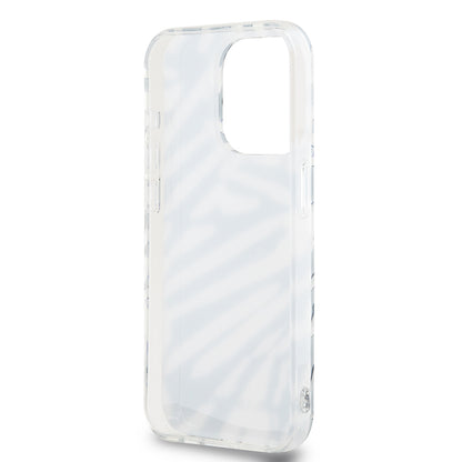 Custodia per Apple iPhone 15 Pro, Karl Lagerfeld, IML Luxury Zebra Pattern con Cinturino, Nera