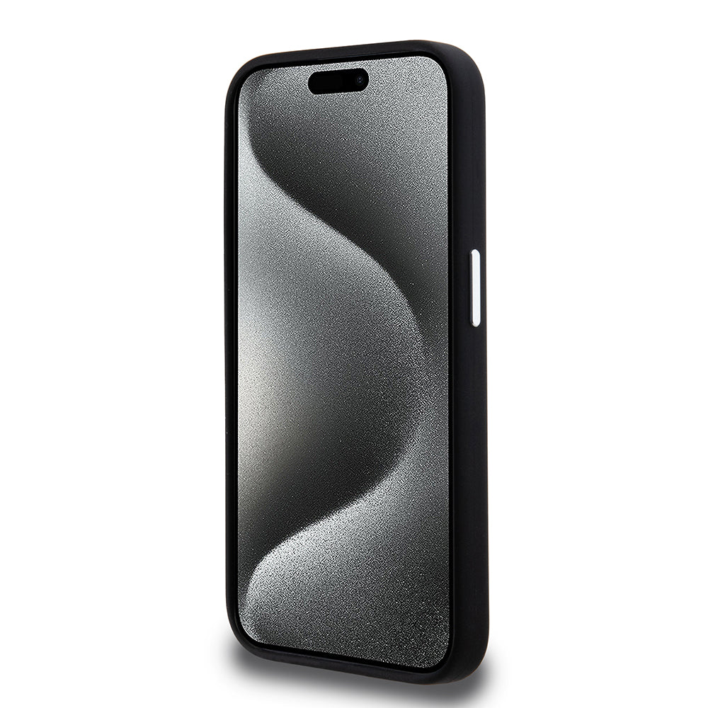 Case for Apple iPhone 15 Pro, Karl Lagerfeld, Silicone Metal Script Logo, Black