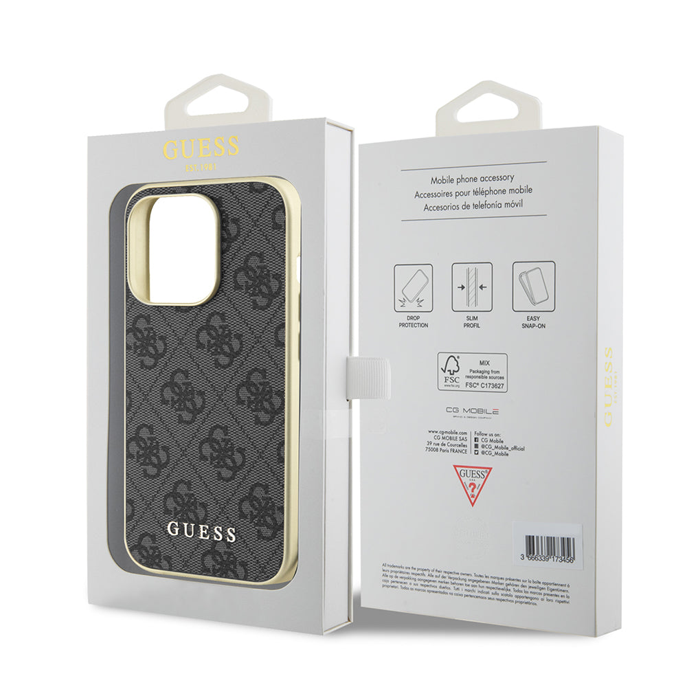 Case for Apple iPhone 15 Pro Max, Guess, 4G Charm, Gray