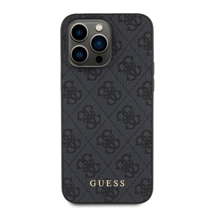 Custodia per Apple iPhone 15 Pro Max, Guess, 4G Metal Gold Logo, Grigio
