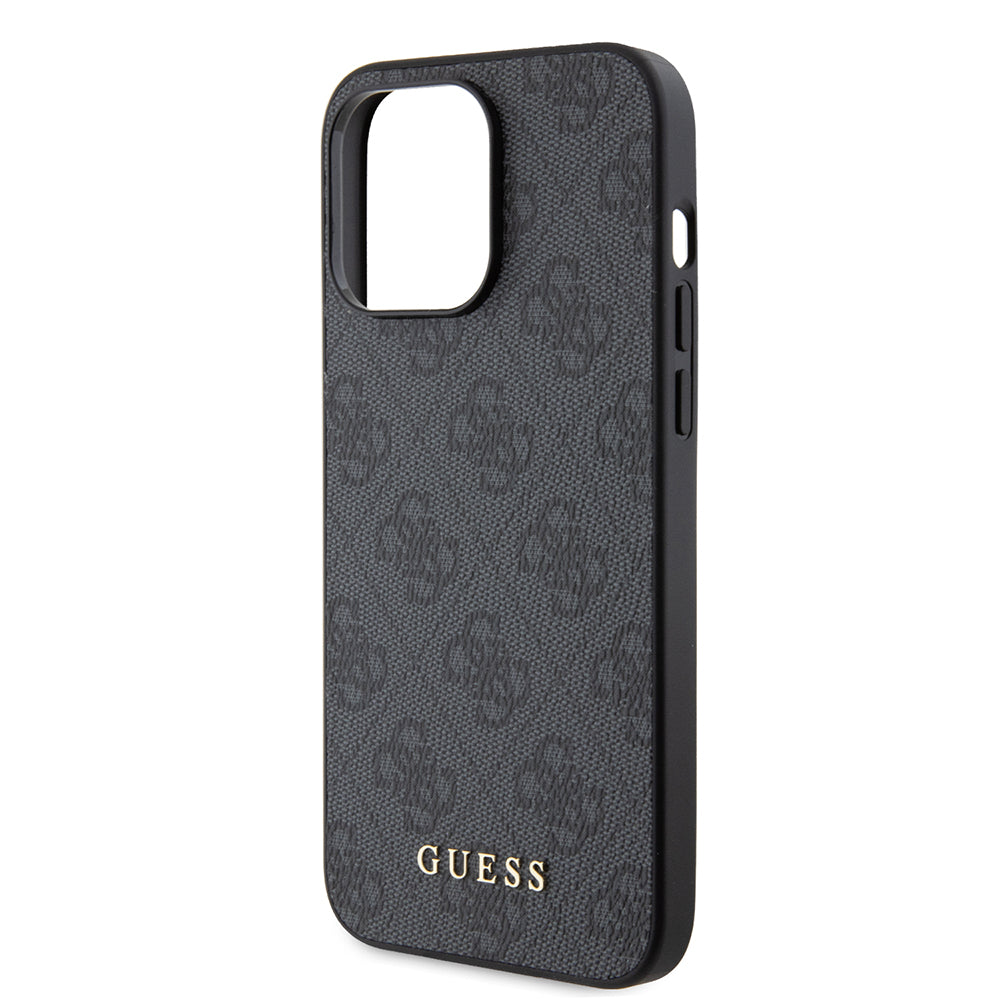 Custodia per Apple iPhone 15 Pro Max, Guess, 4G Metal Gold Logo, Grigio