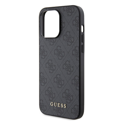 Custodia per Apple iPhone 15 Pro Max, Guess, 4G Metal Gold Logo, Grigio