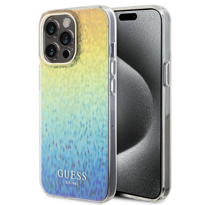 Custodia per Apple iPhone 15 Pro Max, Guess, IML Faceted Mirror Disco Iridescent, Multicolore