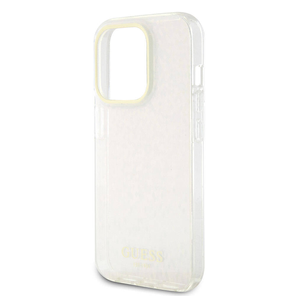 Custodia per Apple iPhone 15 Pro Max, Guess, IML Faceted Mirror Disco Iridescent, Rosa