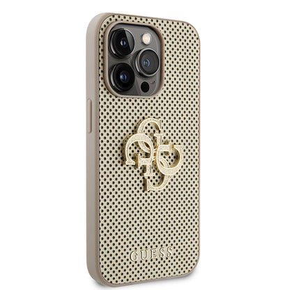Custodia per Apple iPhone 15 Pro Max, Guess, Perforated 4G, Dorata