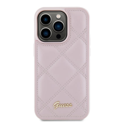 Custodia per Apple iPhone 15 Pro Max, Guess, Quilted Metal Logo, Rosa