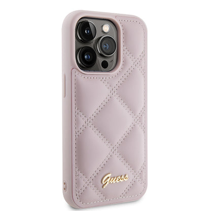 Custodia per Apple iPhone 15 Pro Max, Guess, Quilted Metal Logo, Rosa