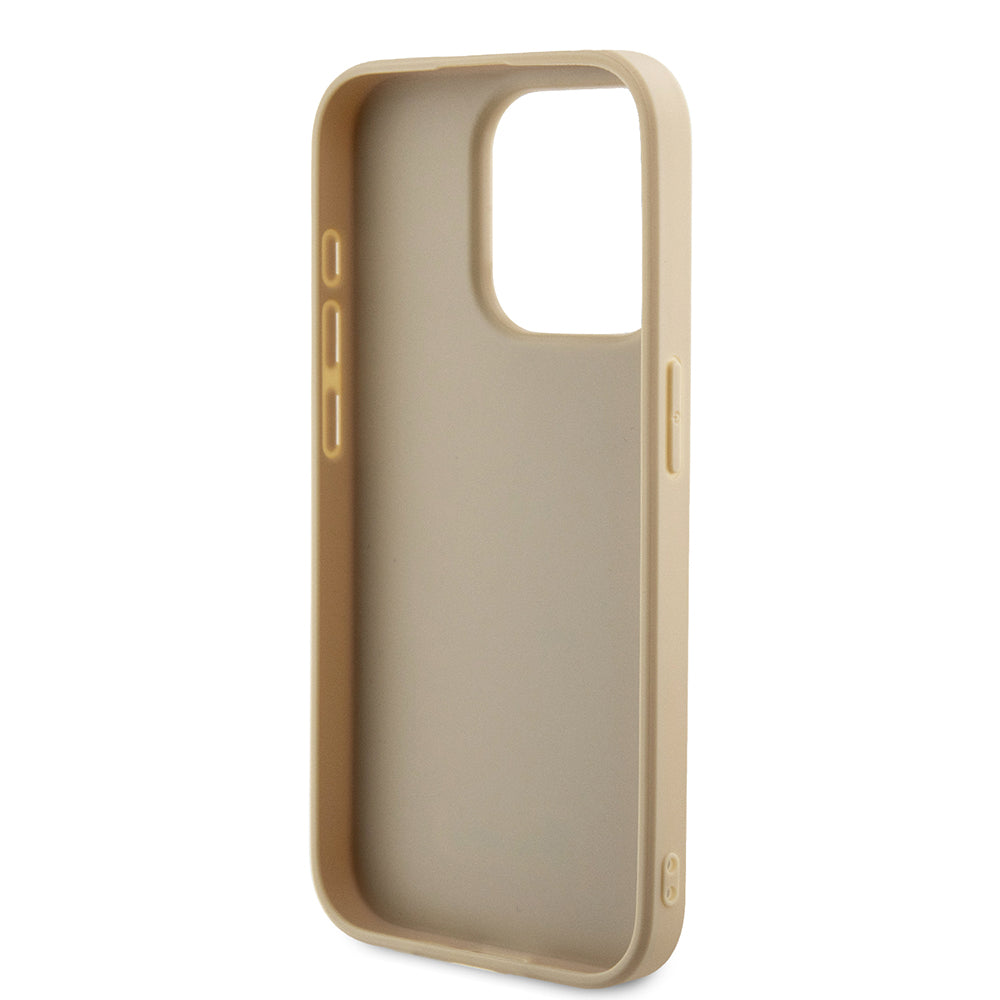 Custodia per Apple iPhone 15 Pro Max, Guess, Saffiano Iridescent Script, Dorata