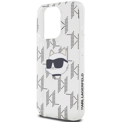 Custodia per Apple iPhone 15 Pro Max, Karl Lagerfeld, IML Electroplated Choupette Head, Trasparente
