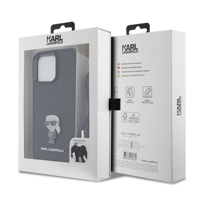 Custodia per Apple iPhone 15 Pro Max, Karl Lagerfeld, Saffiano Crossbody Monogram Metal Pin Karl, Nera