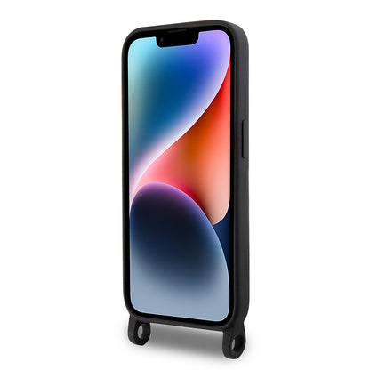 Custodia per Apple iPhone 15 Pro Max, Karl Lagerfeld, Silicone Crossbody Choupette, Nera