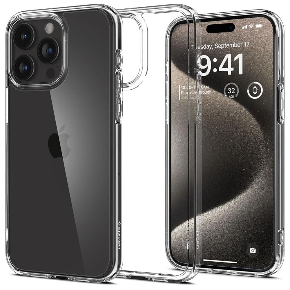 Custodia per Apple iPhone 15 Pro Max, Spigen, Ultra Hybrid, Trasparente