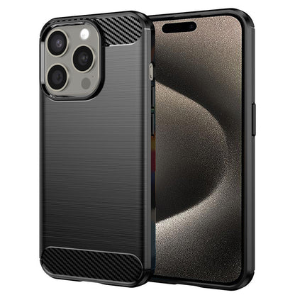Custodia per Apple iPhone 15 Pro Max, Techsuit, Carbonio, Nera